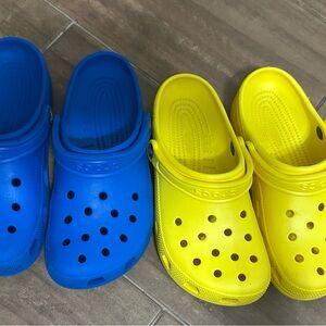 CROCS Vibrant Blue and Yellow Clogs